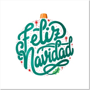 Feliz navidad lettering Posters and Art